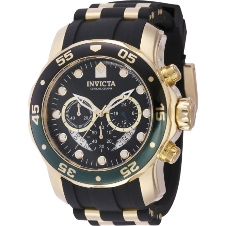 Invictaインビクタ Pro Diver クロノグラフ GMT クォーツ ブラック ダイヤル メンズ ウォッチ 44522