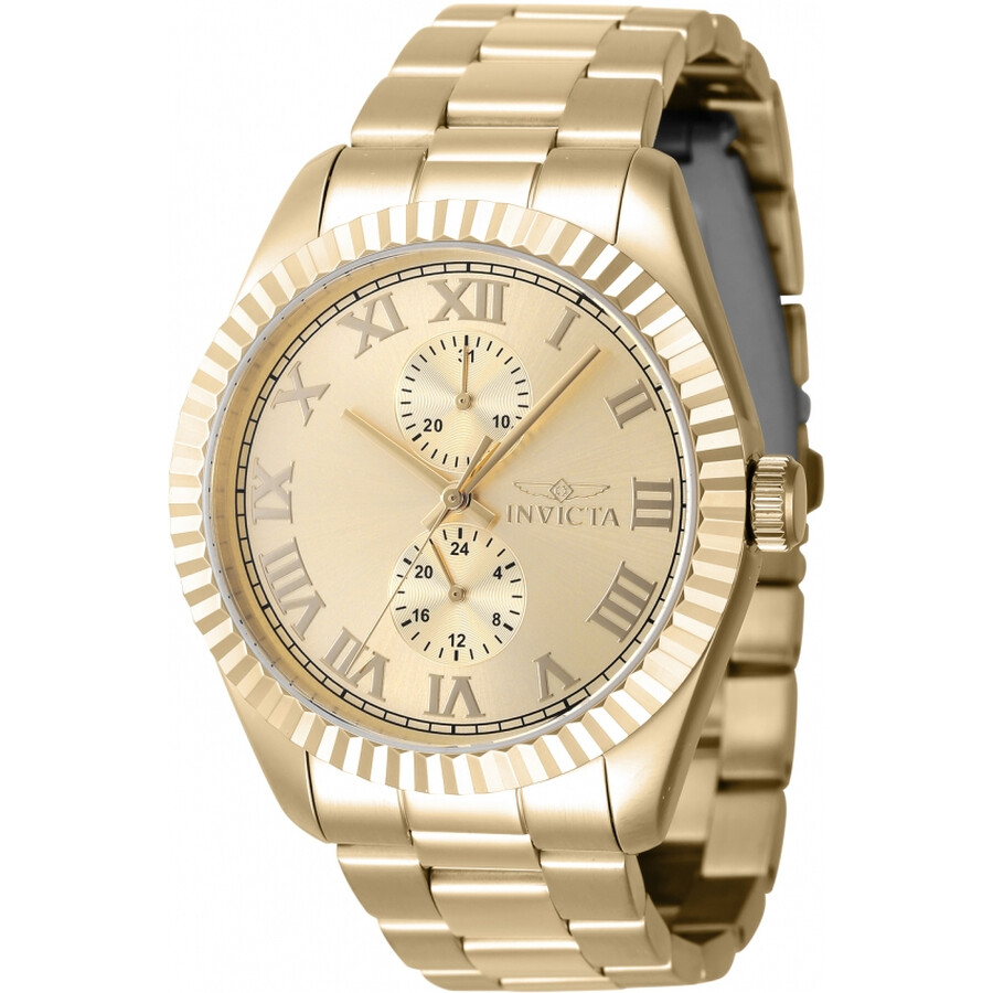 Invictaインビクタ Specialty GMT 石英 ゴールド 文字盤 メンズ ウォッチ 47431
