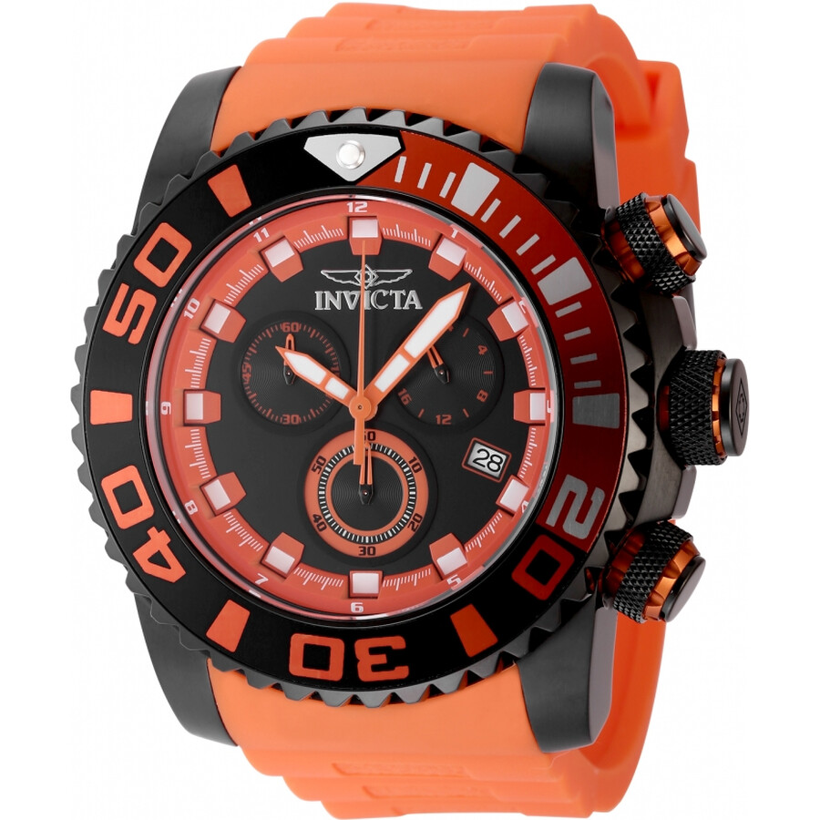 Invictaインビクタ Sea Hunter クロノグラフ GMT 石英 黒いこと 文字盤 メンズ 御覧になる 48986