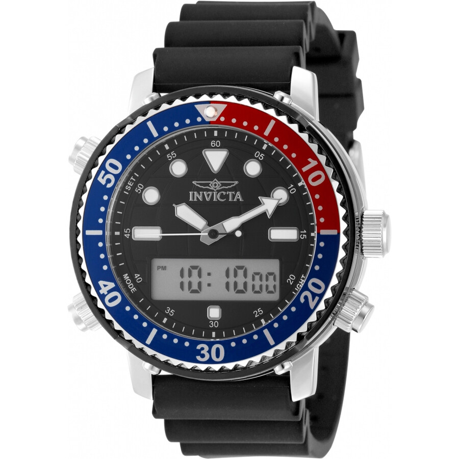 Invictaインビクタ Pro Diver クォーツ アナデジ ブラック ダイヤル ペプシ ベゼル メンズ ウォッチ 49451