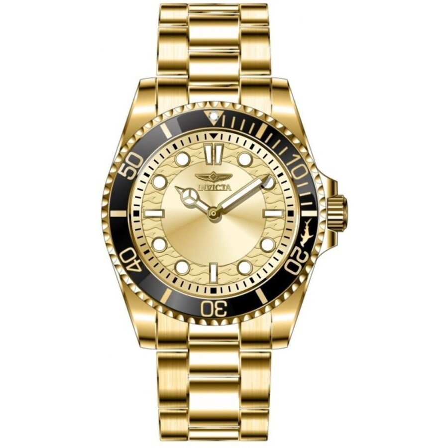 Invictaインビクタ Pro Diver 石英 ゴールド 文字盤 メンズ 御覧になる 49700