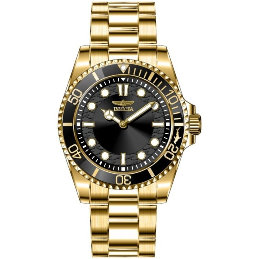 Invictaインビクタ Pro Diver 石英 黒いこと 文字盤 メンズ 御覧になる 49701