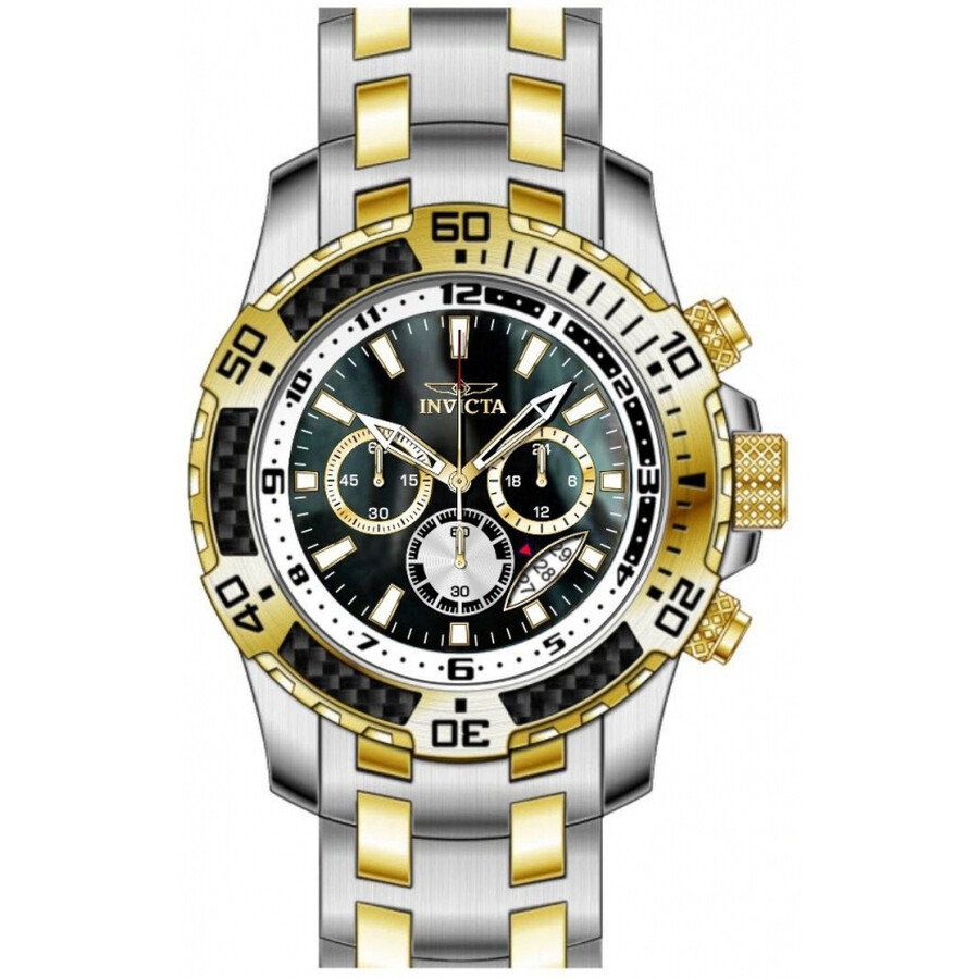 Invictaインビクタ Pro Diver SCUBA クロノグラフ GMT 石英 黒いこと 文字盤 メンズ 御覧なさる 49852