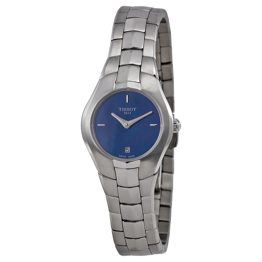 Tissot レディース ウオッチ 青碧 マザーオブパール文字記号盤 石英 ステンレス鋼 しろがね色
