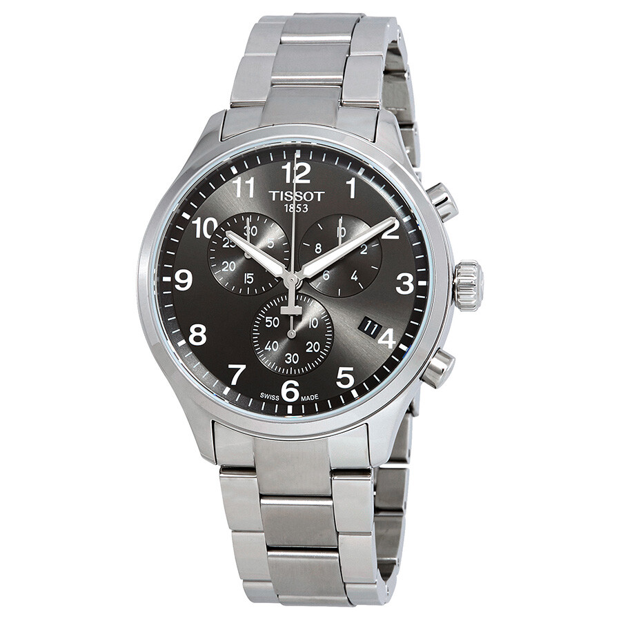 Tissot Chrono XL メンズ ウオッチ 石英 黒いこと文字記号盤 ステンレススチールベルト 45粍