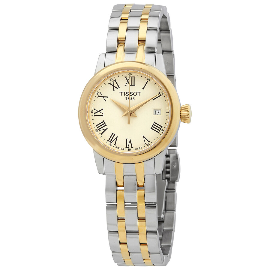 Tissot レディース ウオッチ Classic Dream 石英 象牙色文字記号盤 二人組色つや ステンレス鋼