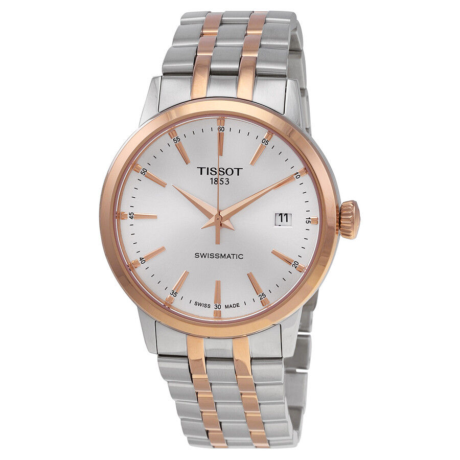 Tissot Classic Dream 自動小銃一巻きウオッチ メンズ しろがね色文字記号盤 ツートンカラー ステンレス鋼