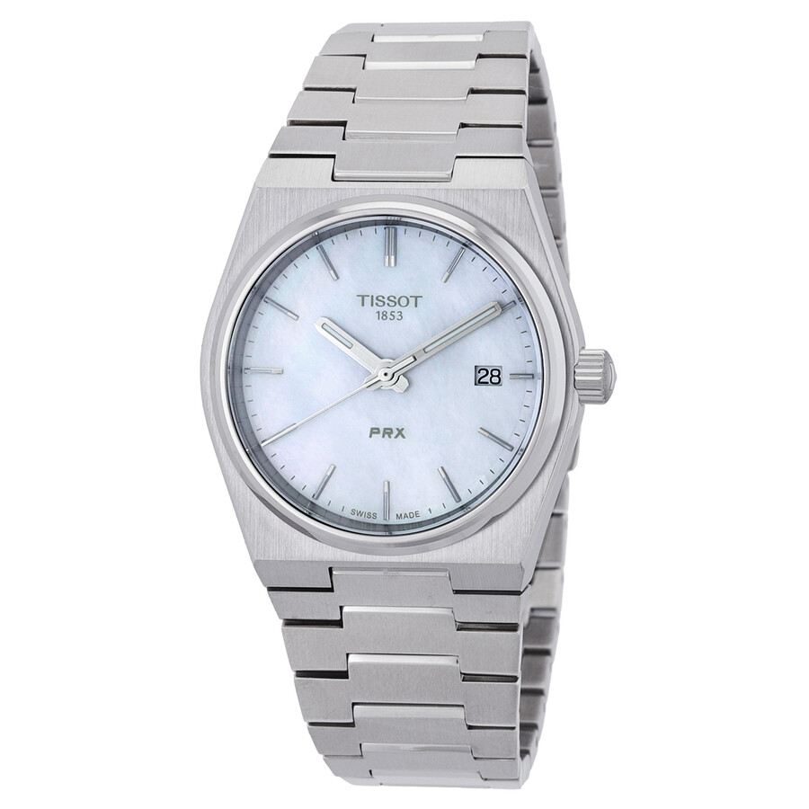 Tissot PRX レディース ウオッチ 石英 ホワイトマザーオブパール文字記号盤 ステンレス鋼三尺帯 35粍