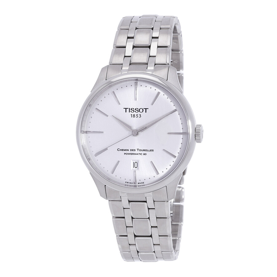 Tissot Chemin Des Tourelles メンズ ウオッチ 自動小銃一巻き しろがね色文字記号盤 ステンレス鋼ダンス楽隊 39粍