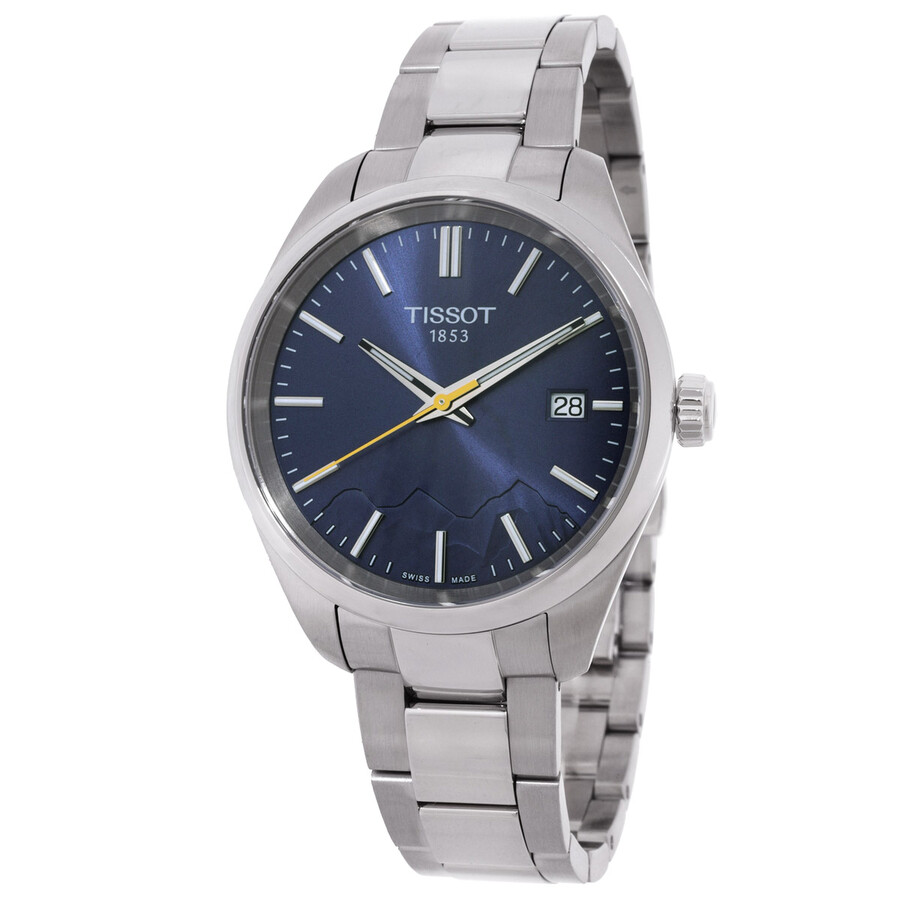 Tissot PR 100 Jungfraubah レディース ウオッチ 石英 青碧文字記号盤 ステンレス鋼スチール写真