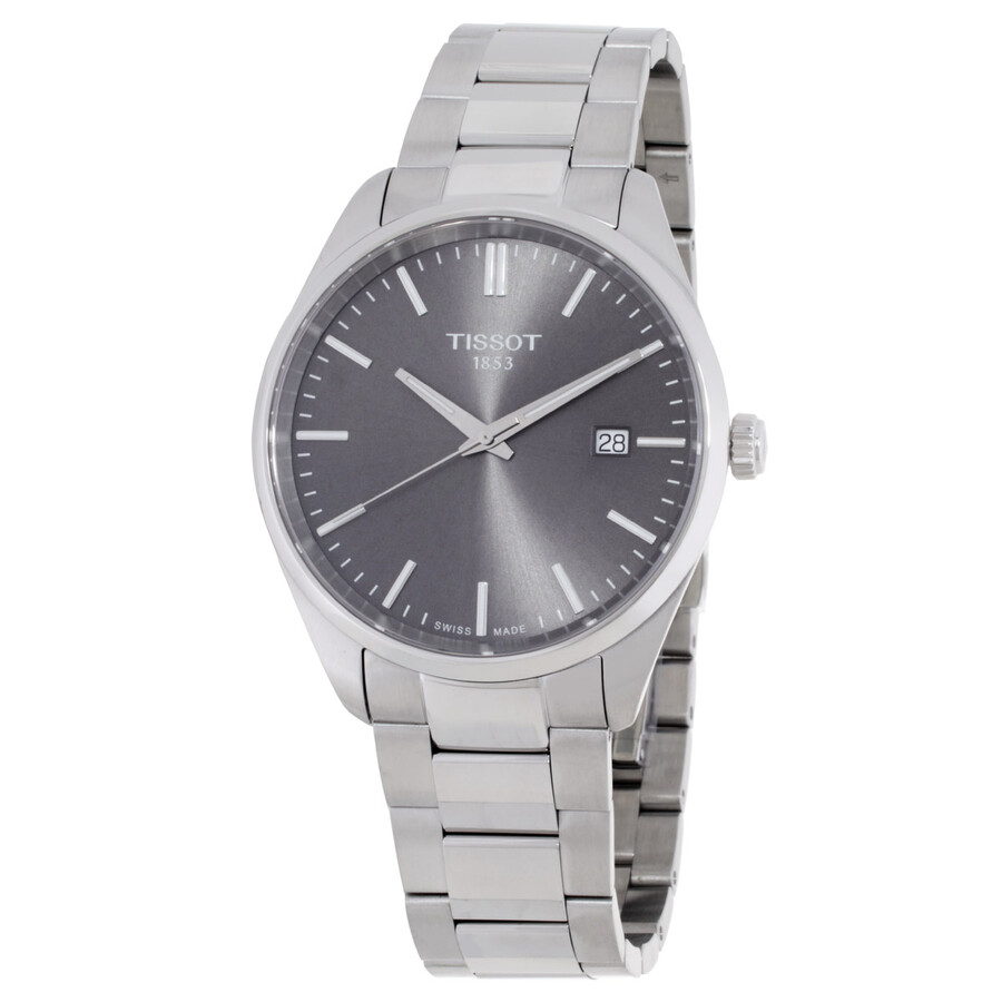 Tissot PR 100 ウオッチ メンズ 石英 薄墨色文字記号盤 ステンレススチールベルト 40粍