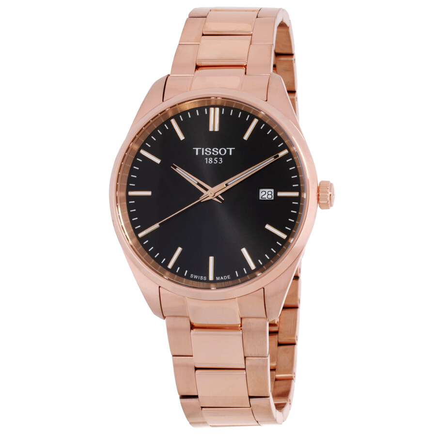 Tissot メンズ ウオッチ PR 100 石英 サクラ色ゴールドPVD 黒いこと文字記号盤 アナログ 雨合羽