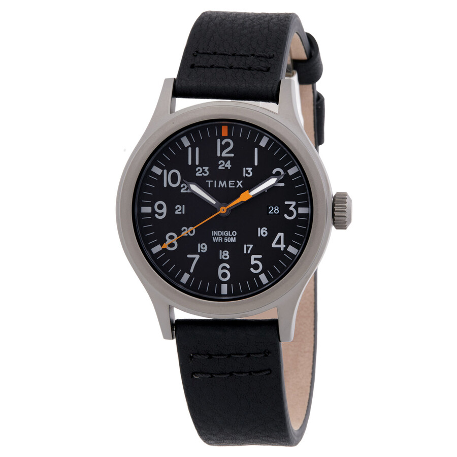 Timex Allied メンズ ウォッチ 石英 黒いこと文字記号盤 なめし革ダンス楽隊 ミリタリー表現スタイル 40粍