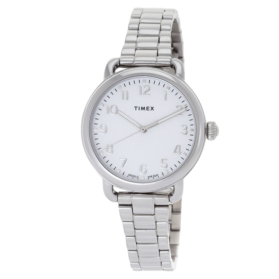 Timex Standard レディース ウオッチ 石英 しろがね色文字記号盤 ステンレス鋼ダンス楽隊 アナログ
