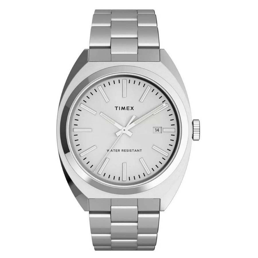 Timex Milano XL ウオッチ メンズ 石英 しろがね色文字記号盤 ステンレス鋼周波数帯域 アナログ