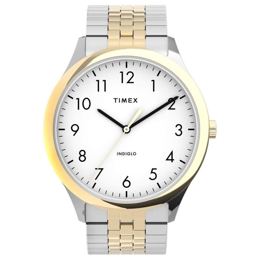 Timex Easy Reader メンズ ウオッチ 石英 白いこと文字記号盤 ツートンカラー ステンレスブレス