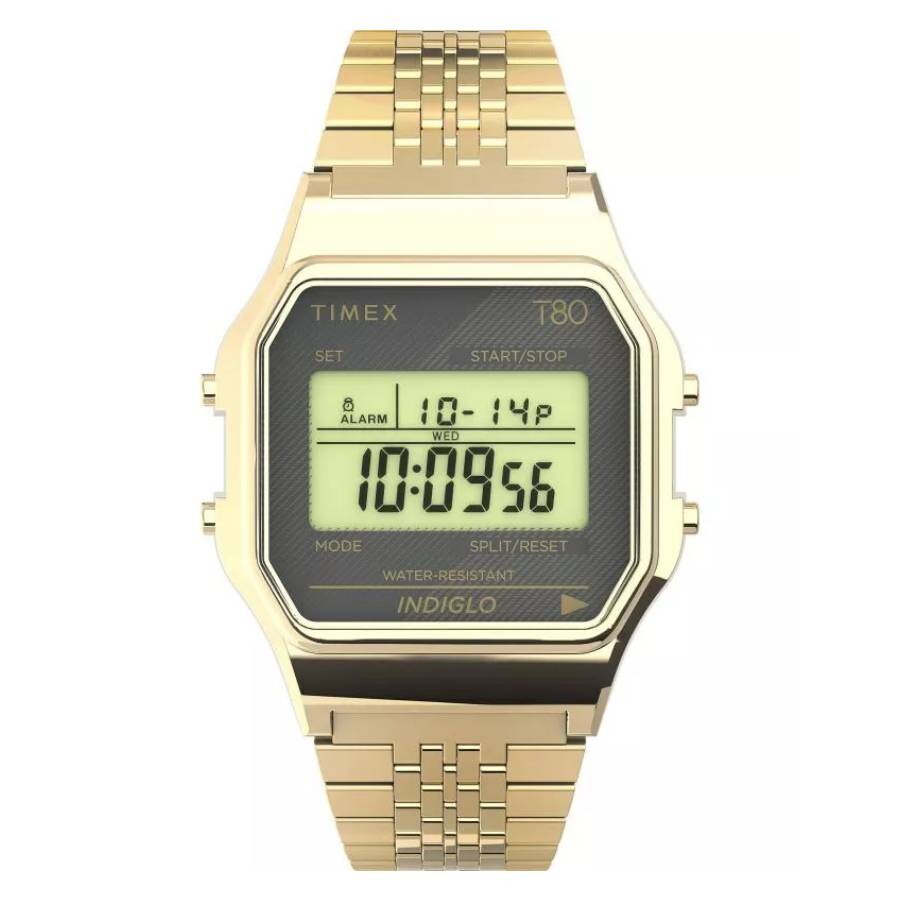 Timex T80 腕時計 デジタル クォーツ ゴールド スクエア ユニセックス｜Basqueバスク