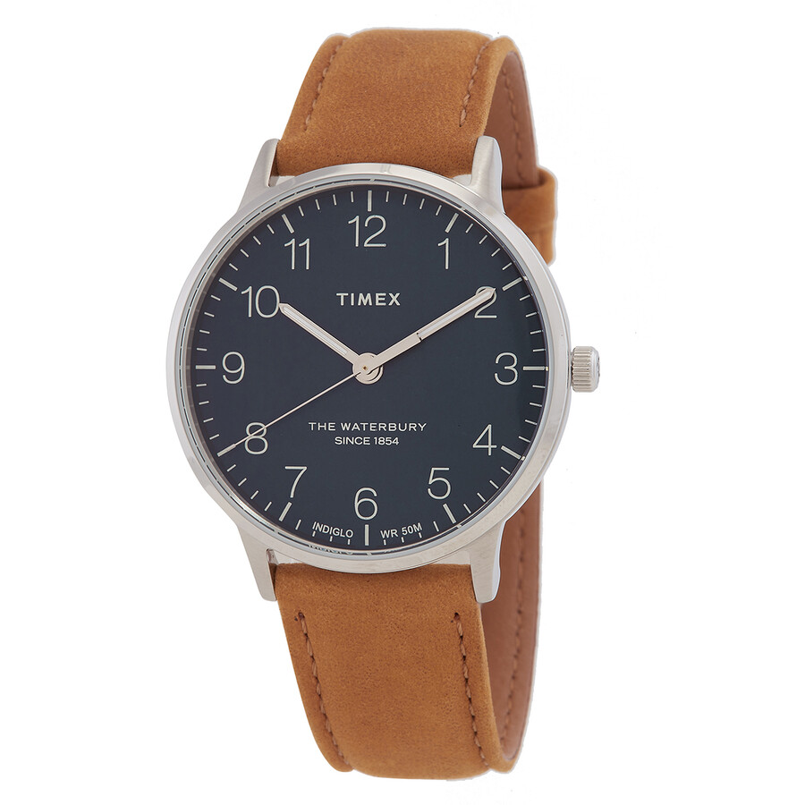 Timex Waterbury Classic ウオッチ メンズ 石英 青碧文字記号盤 なめし革三尺帯