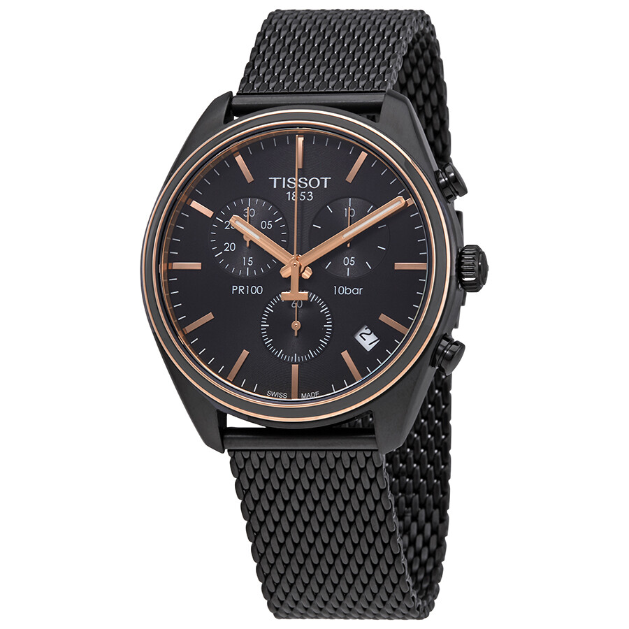 Tissotティソ PR 100 クロノグラフ 黒いこと文字盤 メンズウォッチ T101.417.23.061.00