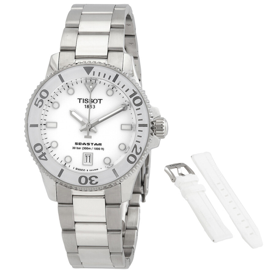 Tissotティソ シースター 石英 白いこと文字盤 メンズウォッチ T120.210.11.011.00