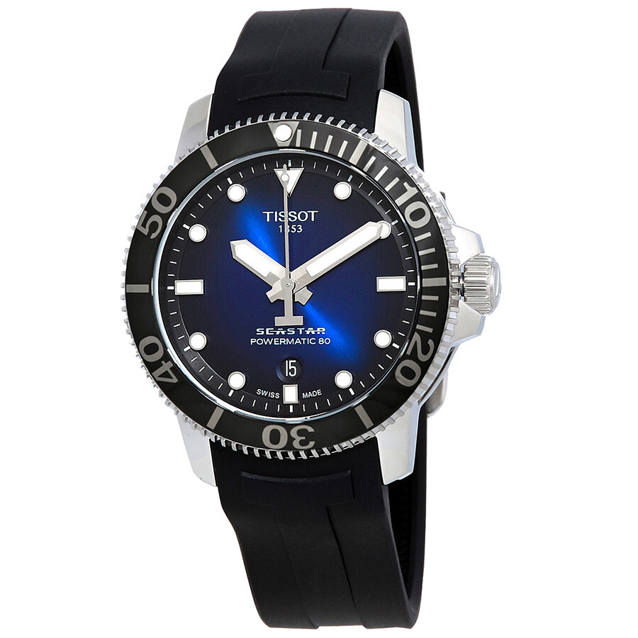Tissotティソ シースター 1000 自動小銃 青碧文字盤 メンズウォッチ T1204071704100