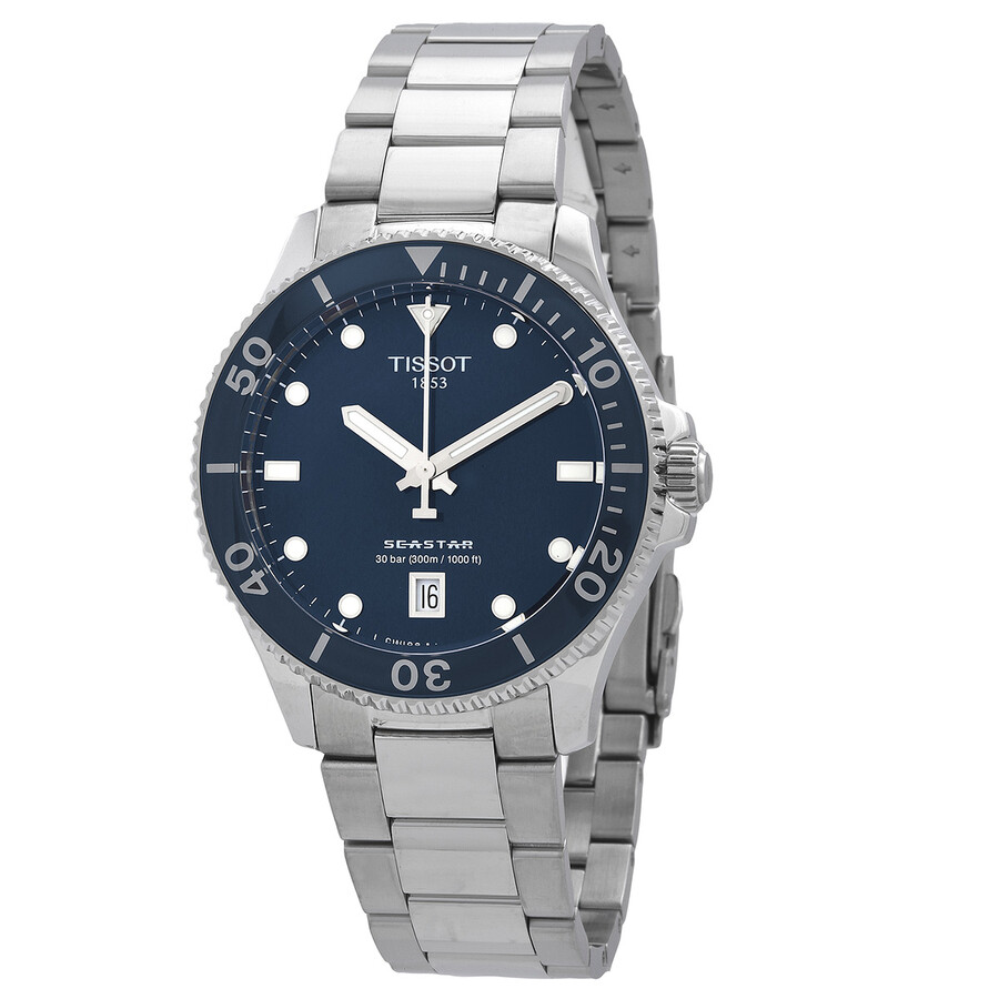 Tissotティソ シースター クォーツ ブルーダイヤル メンズウォッチ T120.410.11.041.00