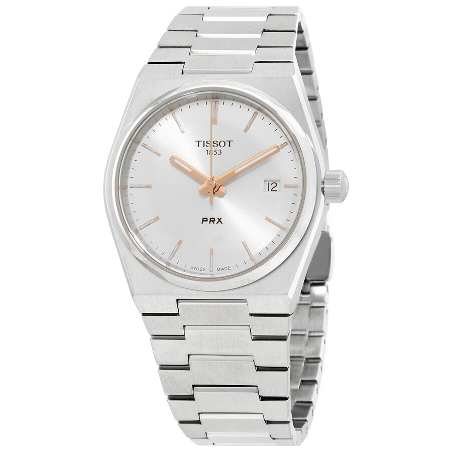 Tissotティソ PRX 石英 しろがね色文字盤 レディースウォッチ T1372101103100