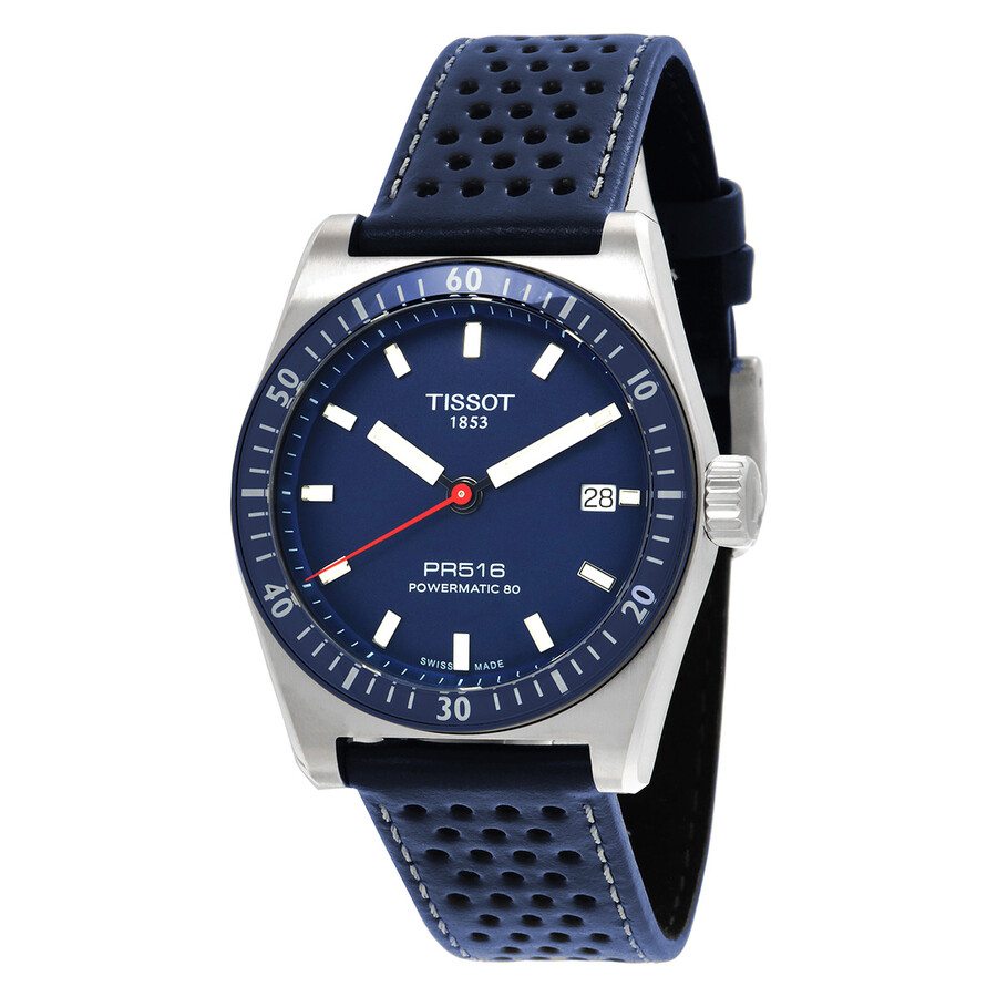 Tissotティソ PR516 パワーマティック 80 自動小銃 青碧文字盤 メンズウォッチ T1494071604100