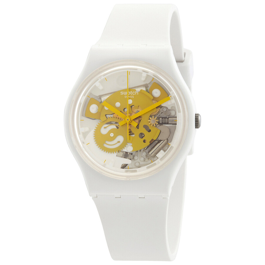 Bioceramic Time To Yellow スモール 石英 白いこと SO31W105 Swatch