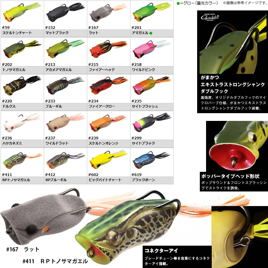 楽天市場 エバーグリーン Evergreen ポッパーフロッグ メール便配送可 まとめ送料割 釣具のバスメイトインフィニティ