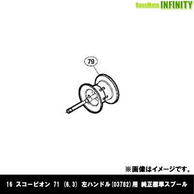 ●シマノ　16 スコーピオン 71 (6.3) 左ハンドル(037824)用 純正標準スプール (パーツ品番13GNM)　【キャンセル及び返品不可商品】 【まとめ送料割】