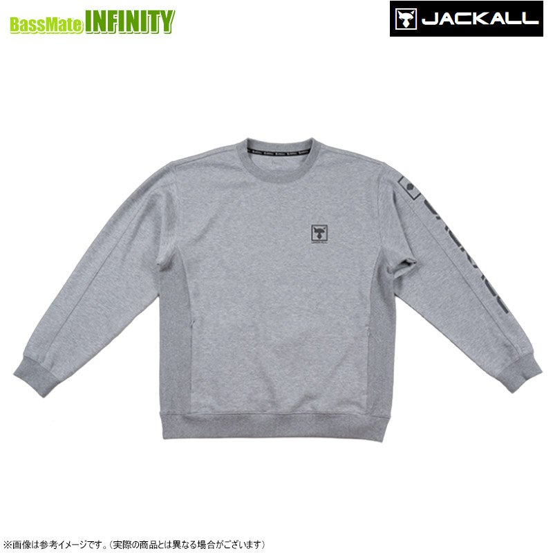 ●ジャッカル　クルーネックスウェット SW-A001 グレー 【まとめ送料割】【25jaw】【bkin】