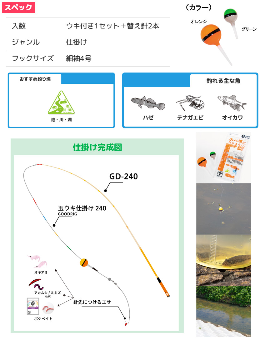 楽天市場 ジャッカル グッドリグ 玉ウキ仕掛け240 メール便配送可 まとめ送料割 釣具のバスメイトインフィニティ