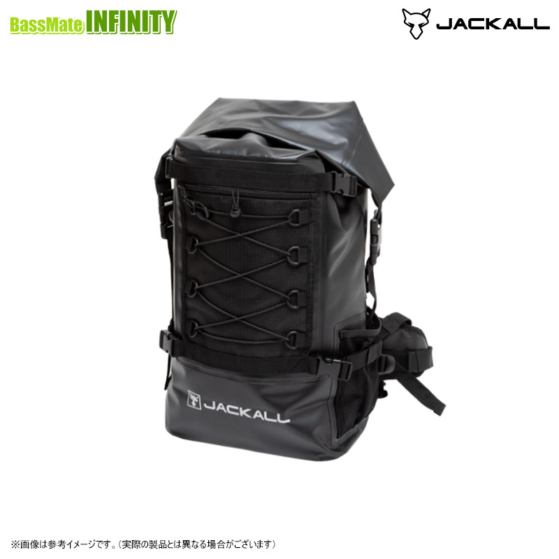 ●ジャッカル　ウォータープルーフバックパック M (ブラック) 【まとめ送料割】｜釣具のバスメイトインフィニティ