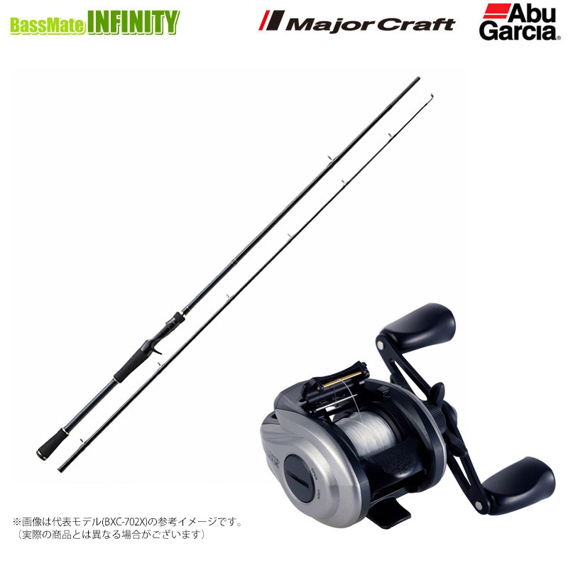 【ナイロン3号(110m)糸付き】【バス釣り入門セット】●メジャークラフト　バスパラ BXC-662M(2ピース)＋Abu　MAX X EZCAST