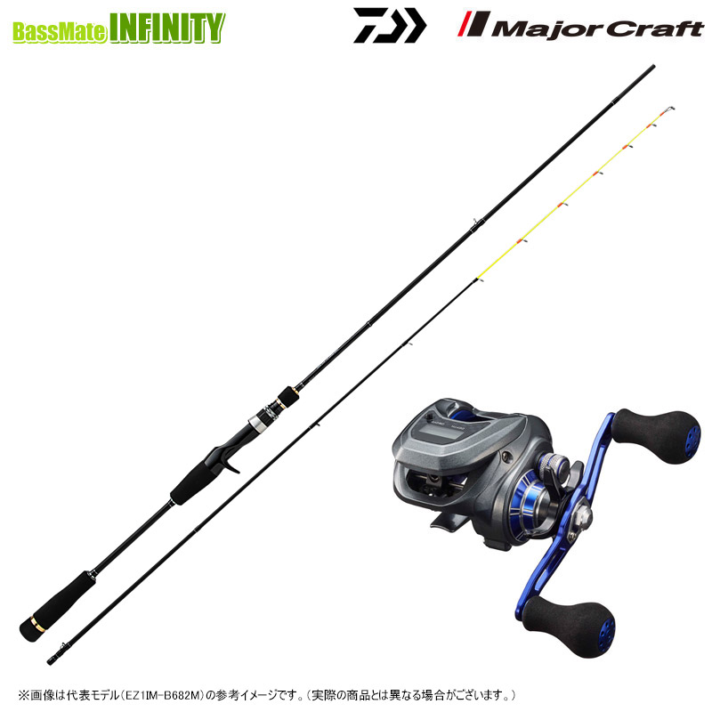 【イカメタル(ベイト)入門セット】●メジャークラフト　エギゾースト 1G イカメタル EZ1IM-B642M＋ダイワ　ライトゲーム X IC 150L-DH (左ハンドル)