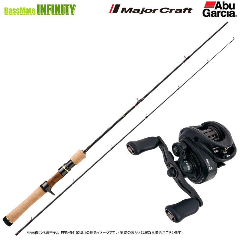 【トラウト(渓流)入門セット】●メジャークラフト　ファインテール ビギンズ FFB-B422UL (ベイトモデル)＋アブガルシア　ロキサーニ BC BF7 (右ハンドル) 【まとめ送料割】｜釣具のバスメイトインフィニティ