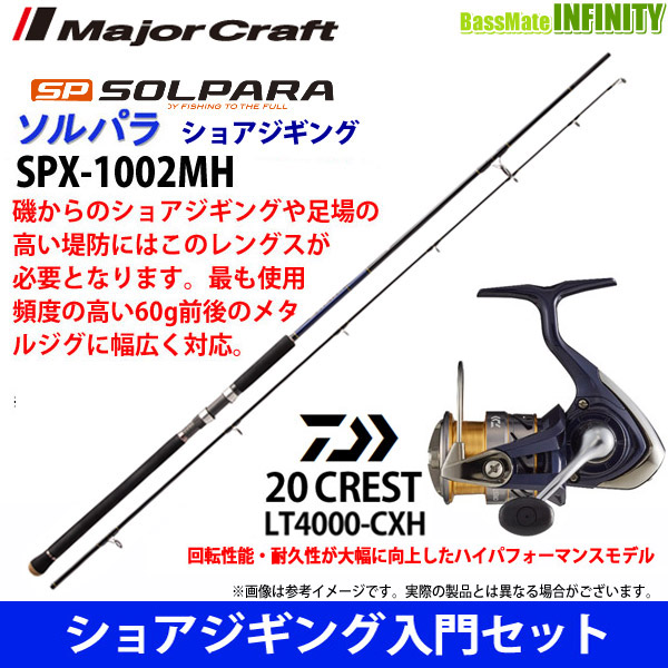 楽天市場 ショアジギング入門セット メジャークラフト ソルパラ Spx 1002mh ダイワ クレスト Lt4000 Cxh 釣具のバスメイトインフィニティ