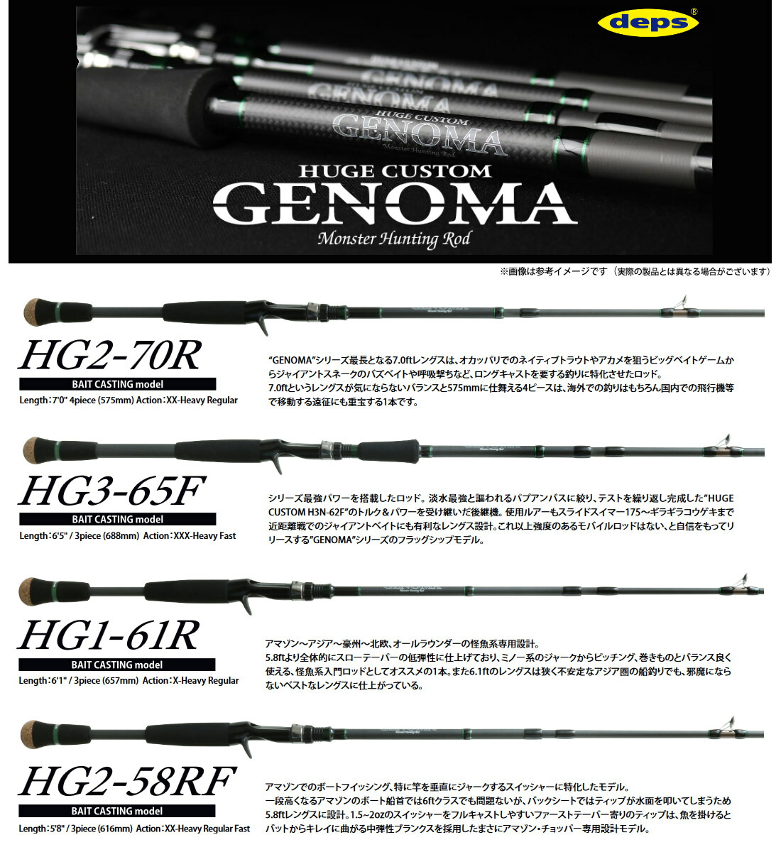 大得価お得】 デプス ヒュージカスタム ジェノマ HG2-58RF 鵜山和洋