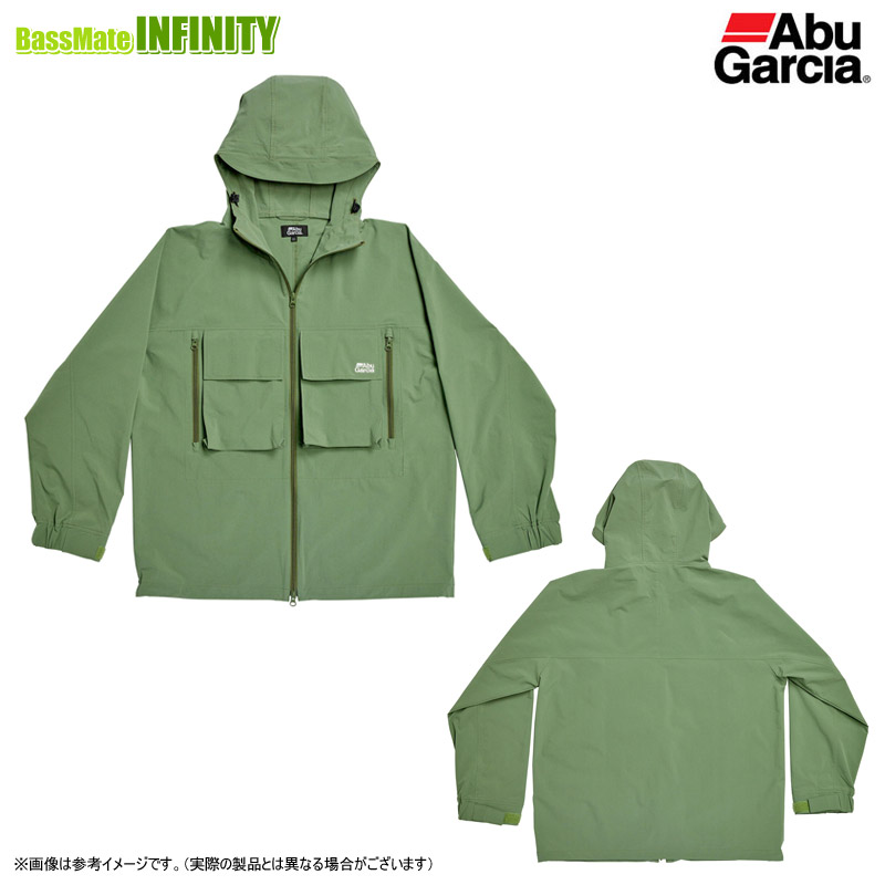 ●アブガルシア Abu ウォーターレジスタントフィッシングパーカー (オリーブ) 【まとめ貨物輸送割】