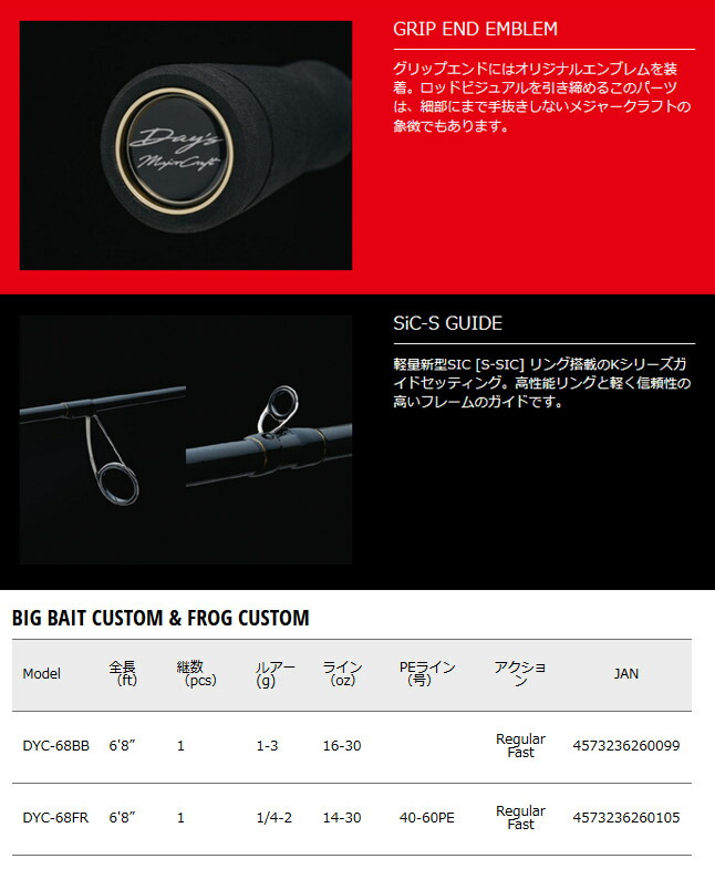 楽天市場 メジャークラフト デイズ Dyc 68bb ビッグベイト 1ピース ベイトモデル 釣具のバスメイトインフィニティ