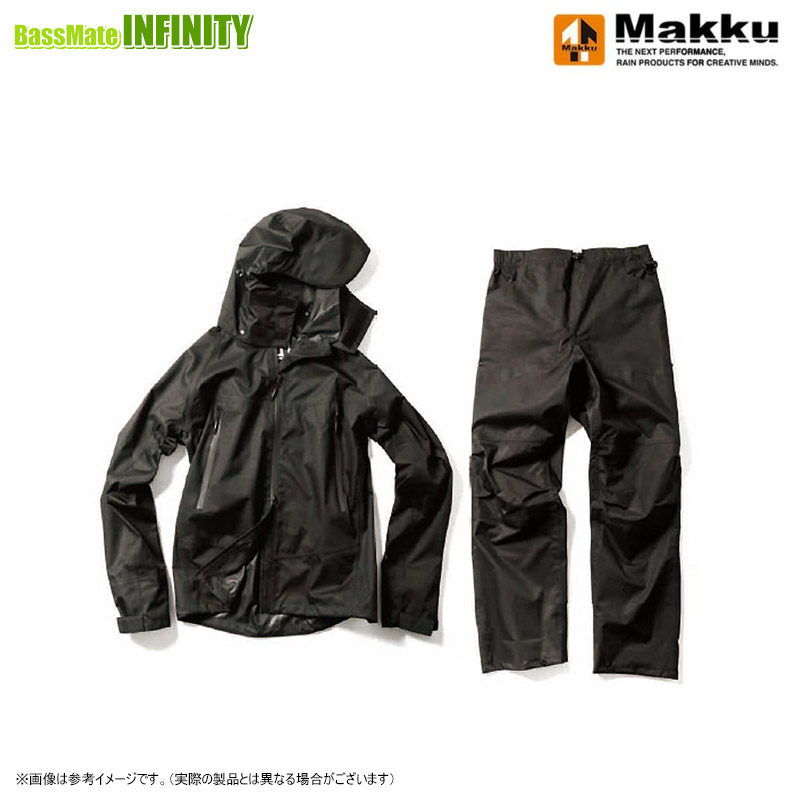 ●マック Makku ウミ UMI 3レイヤーレインスーツ UM-710J 御坊っちゃん 上下仕かける(黒いこと) 【まとめ貨物輸送割】