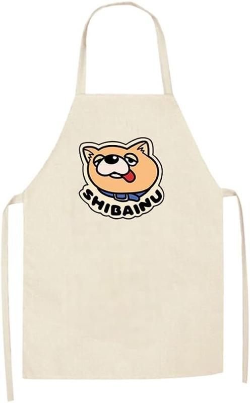 [Nawei] 極主夫道 ごくしゅふどう エプロン 首掛け シンプル 動きやすい 帆布製 シワになりにくい カフェ風 透けない 業務用 仕事用 家庭用 男女兼用画像