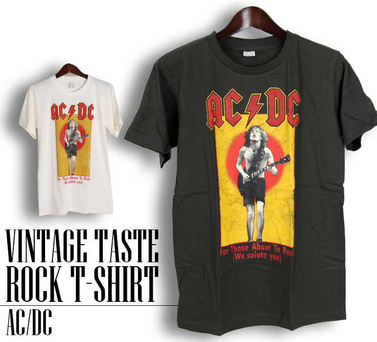 【楽天市場】ヴィンテージ風 AC/DC Tシャツ エーシーディーシー