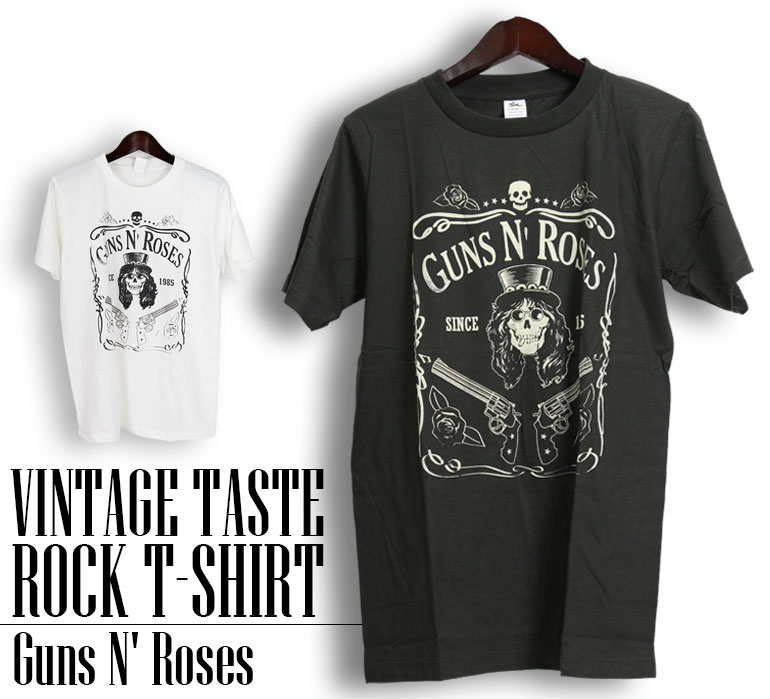 ヴィンテージ風 Guns N' Roses Tシャツ ガンズ・アンド・ローゼズ GNR ロックTシャツ バンドTシャツ 半袖 メンズ  レディース かっこいい バンT ロックT バンドT ダンス ロック パンク 大きいサイズ 綿 黒 白 ブラック ホワイト M L XL 春 夏  おしゃれ Tシャツ