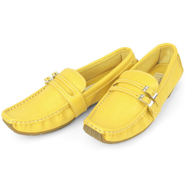 yellow driving moccasins
