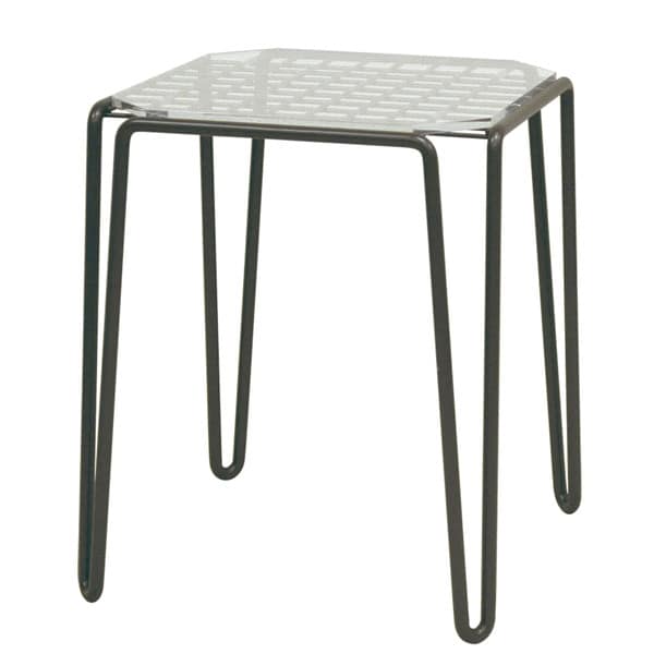 Bathlier Side Table Wireframe Acrylic Top Plate Brown Point Side Table Wireframe Acrylic Top Plate Brown