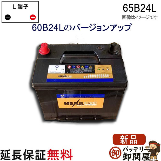 65B24L バッテリー 車 カーバッテリー ヘキサ 互換 46B24L 50B24L 55B24L 60B24L ウィッシュ ヴィッツ ヴォクシー
