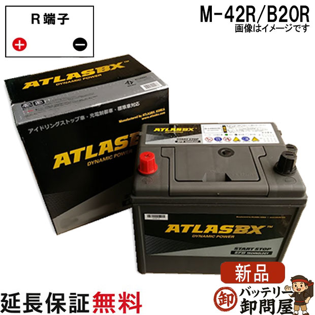 【楽天市場】M-42R 自動車 アイドリングストップバッテリー 交換 アトラス 国産車 互換 M42R B20R N-BOX ｶｽﾀﾑ 6BA ...
