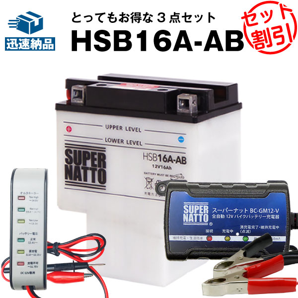 人気no 1 本体 バイクバッテリー充電器 バッテリー電圧テスター 12v用 Hsb16a Ab セット バイクバッテリー Hyb16a Abに互換 ボルティクス スーパーナット 特別割引 Nv750 カスタム Vt1100c シャドウ1100 シャドウエアロ 他 バッテリーストア Com 最新